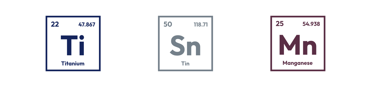 Ti, Sn, Mn